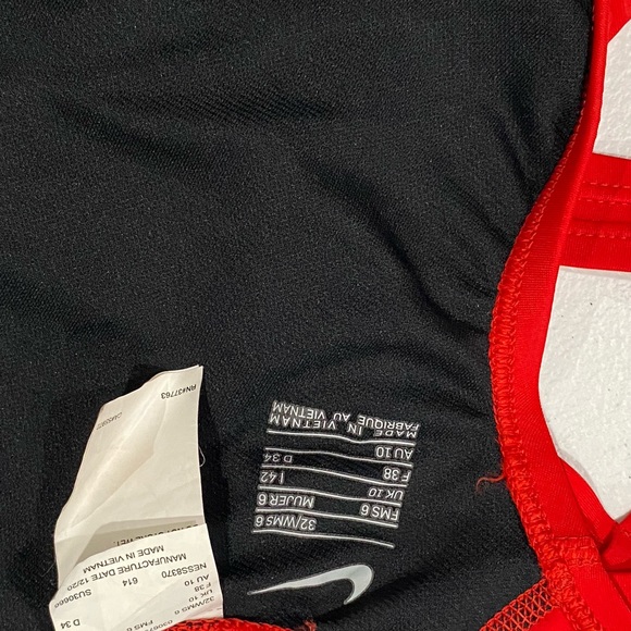 Red Nike, one piece swimsuit, white swish - Picture 2 of 4